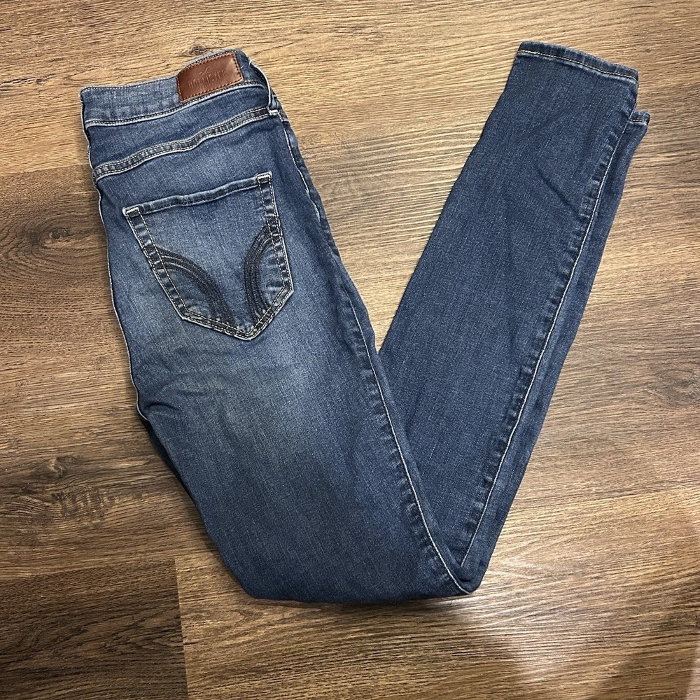 Hollister Jeans Women's 3R 26 X 30 High Rise Super Skinny Blue Denim